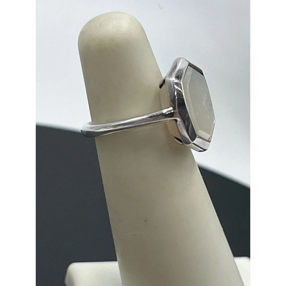 Kendra‎ Scott Mother of Pearl Davis Sterling Silver Cocktail Ring Sz 5